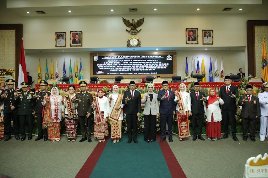 Rapat Paripurna Istimewa DPRD Lampung, Dengarkan Pidato Kenegaraan Presiden Prabowo Subianto dalam Rangka HUT RI ke- 80