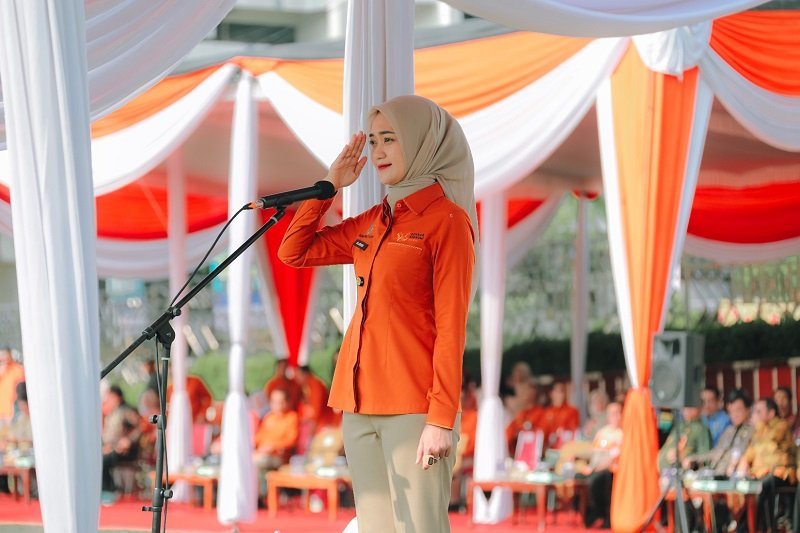Wagub Jihan Nurlela Sampaikan Komitmen Pada Apel Siaga Hari Statistik Nasional 2025