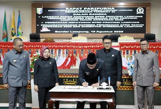 Raperda Perubahan APBD 2025 Disepakati, Pemprov dan DPRD Lampung Perkuat Sinergi
