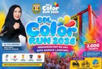 Bandarlampung Colour Run 2026 untuk masyarakat luas.(Ilustrasi: Notis.co.id)