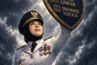 Ilustrasi langkah penanganan ancaman banjir di Kota Bandar Lampung. (Ilustrasi: Notis)