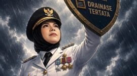 Ilustrasi langkah penanganan ancaman banjir di Kota Bandar Lampung. (Ilustrasi: Notis)