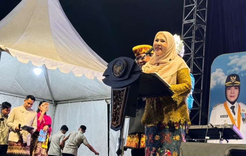 Wali Kota Bandar Lampung Eva Dwiana Saat membuka Bandar Lampung Expo 2026. (Foto: ist)