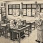 Ilustrasi sekolah minim siswa pada tahun ajaran baru. (Ilustrasi: Notis)